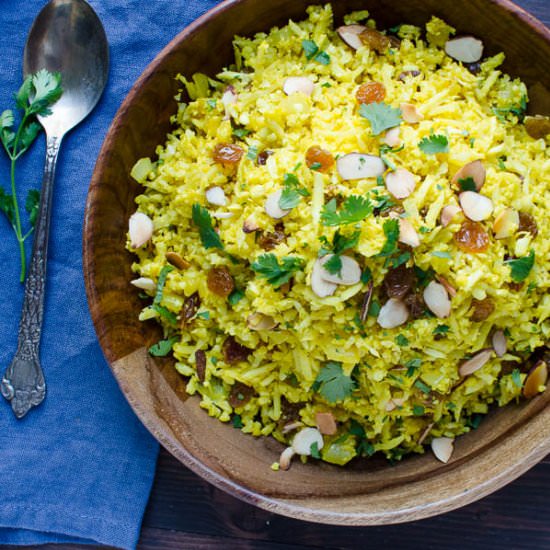 Curried Cauliflower Rice Pilaf
