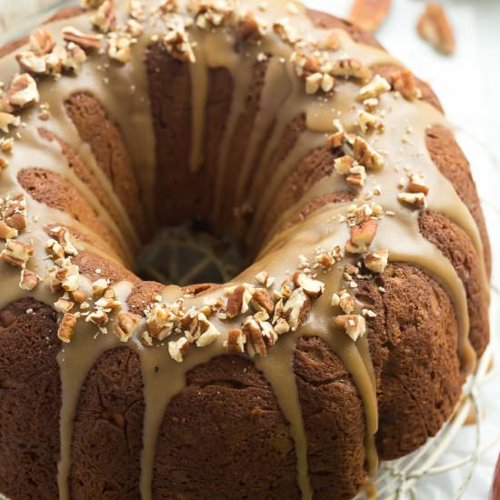 Praline Glazed Apple Bundt Cake