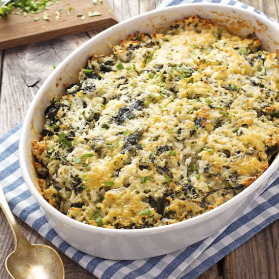 The Best Baked Spinach Rice