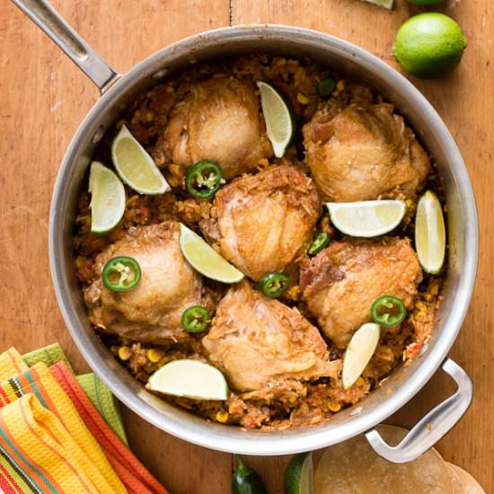 Mexican Chicken and Rice Skillet