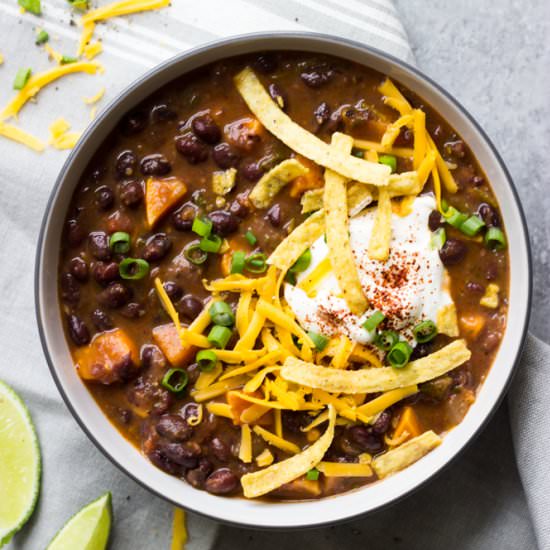 Black Bean and Sweet Potato Chili