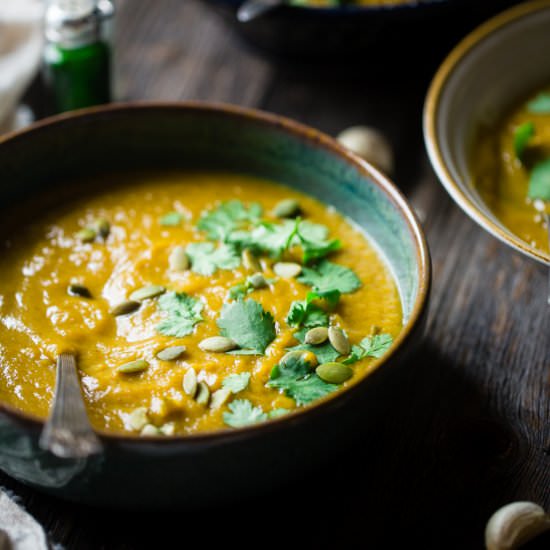 Moroccan Roasted Acorn Squash Soup