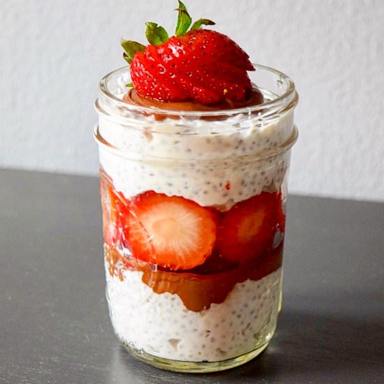 Nutella-Strawberry Chia Pudding