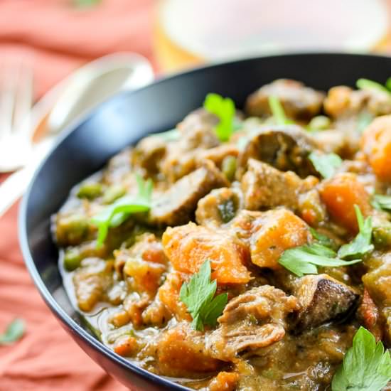 Lamb, Sweet Potato and Mushroom Stew