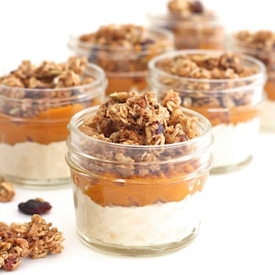 Pumpkin Yogurt and Granola Parfaits