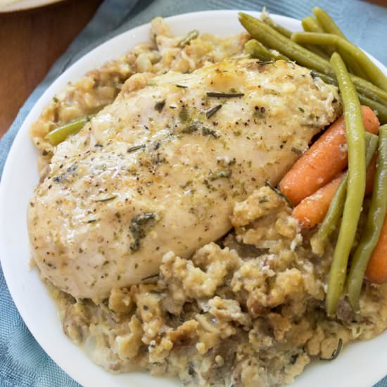 Crock Pot Chicken and Stuffing