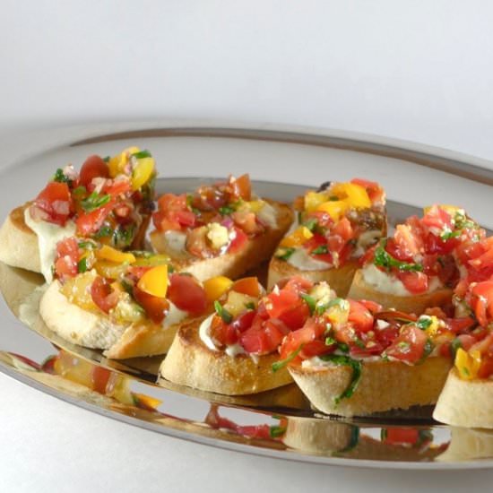 Tomato Crostini with Whipped Feta