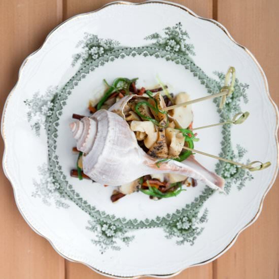 Grilled Whelk w/ Kombu Beurre Blanc