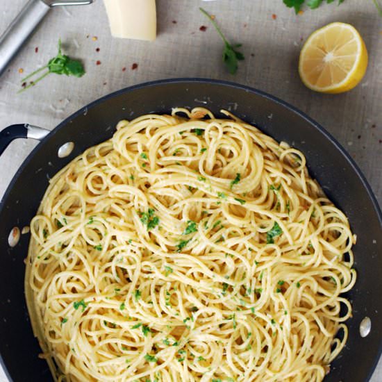Lemon Anchovy Spaghetti