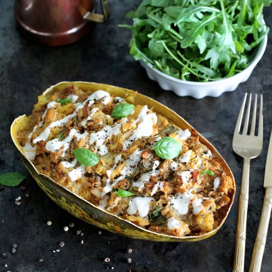 Baked Spaghetti Squash with Tempeh