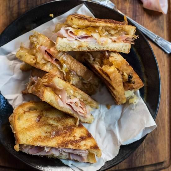 Gruyere Grilled Cheese with Ham