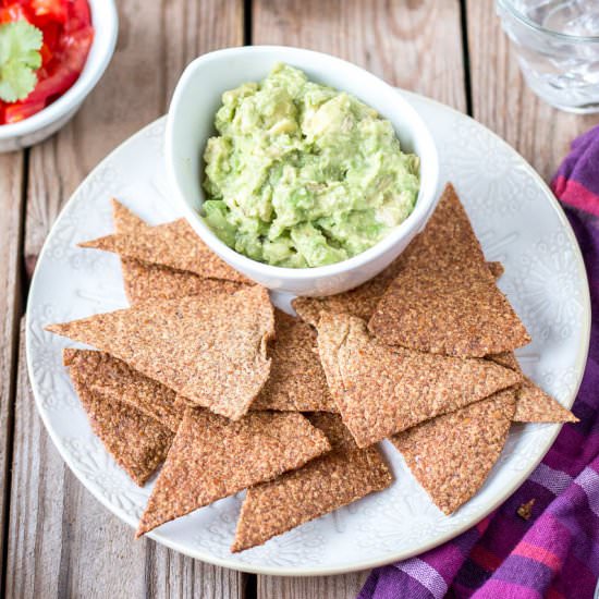 Flaxseed tortilla chips