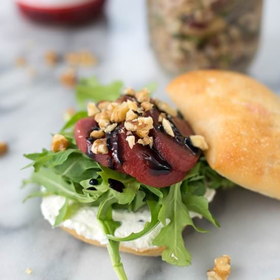 Beet, Arugula and Feta Sandwich