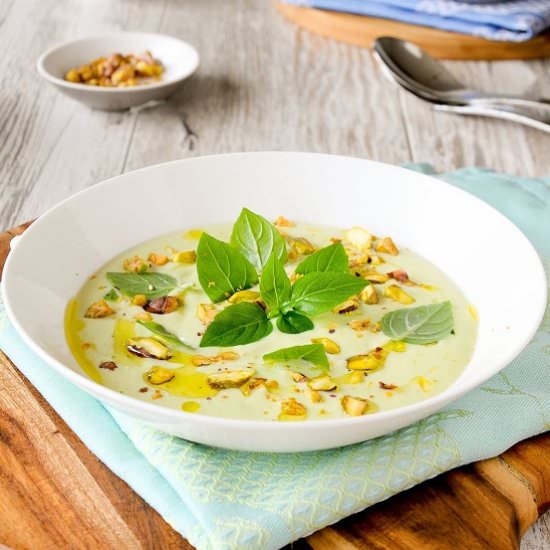 Avocado and cucumber cold soup