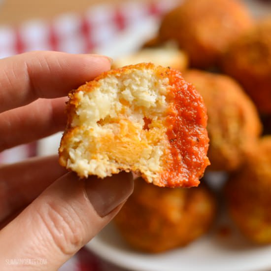Cheddar Stuffed Cauliflower Bites