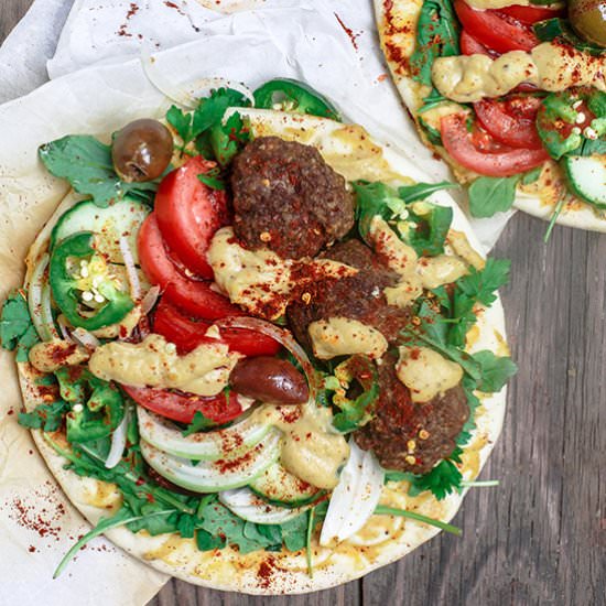 Baked Kofta Pitas