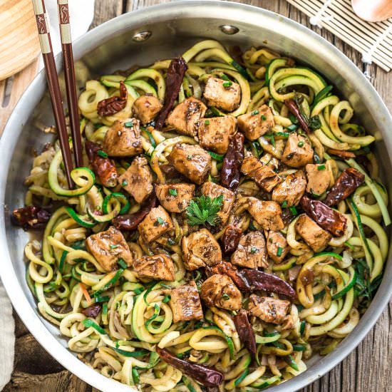 One Pot Kung Pao Zoodles