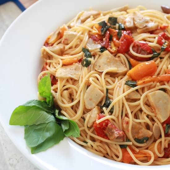Roasted Tomato & Sunchoke Pasta