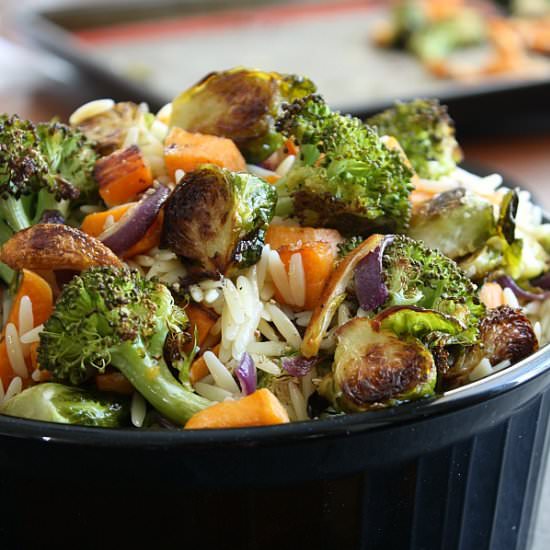Roasted Fall Vegetable Orzo