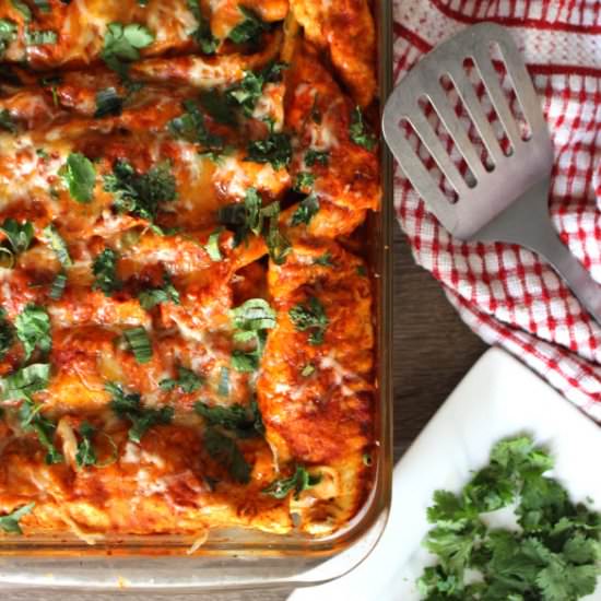 Cheesy Chipotle Chicken Enchiladas