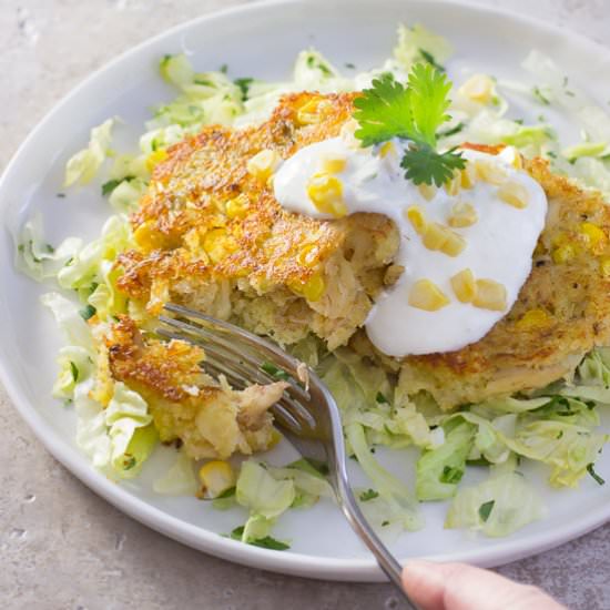 Corn and Crab Cakes with Cilantro