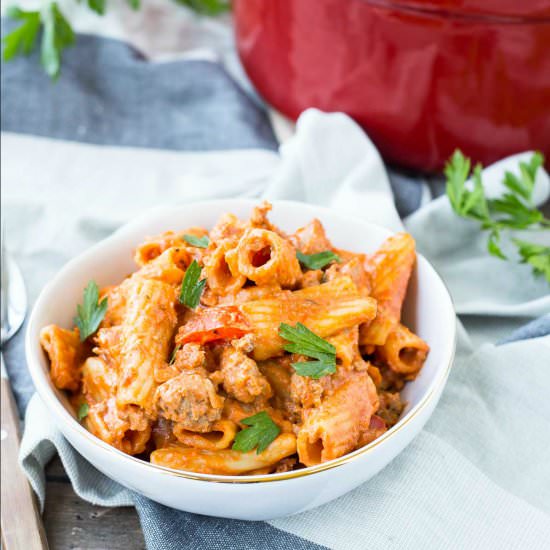 One Pot Creamy Rigatoni