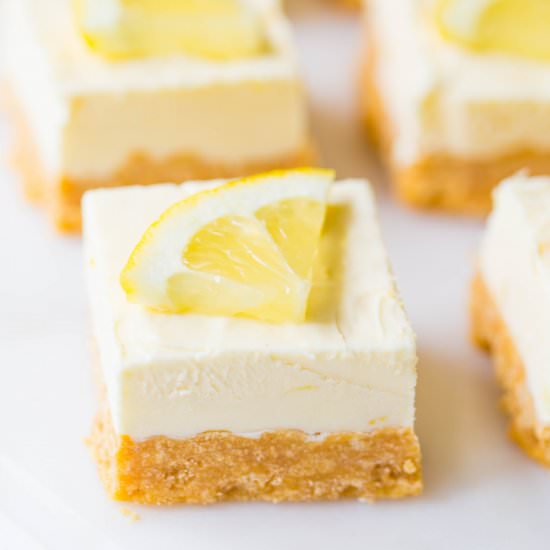 No Bake Lemon Cheesecake Slice