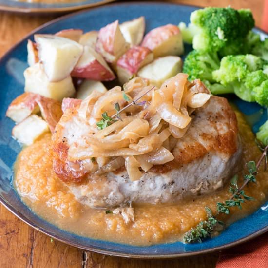 Pumpkin-Cider Braised Pork Chops