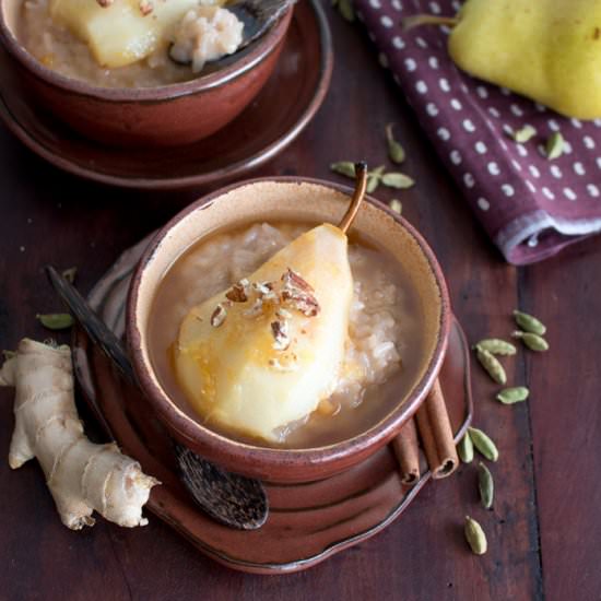 Coconut Rice Pudding with Pears