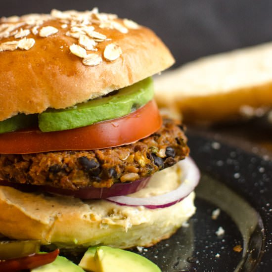 Sweet Potato and Black Bean Burgers