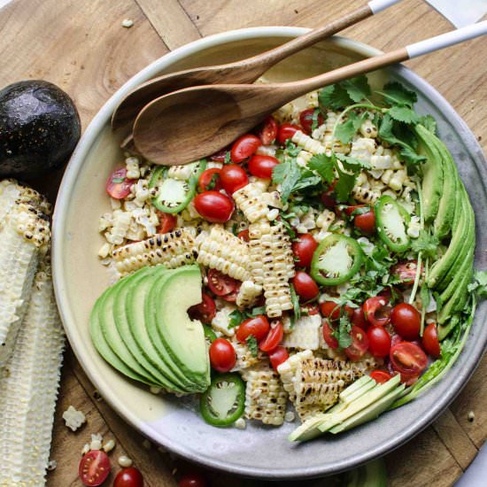 Grilled Corn and Avocado Salad