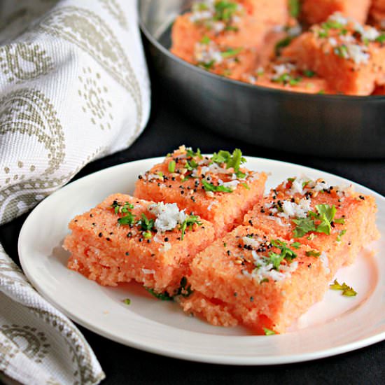 Watermelon Dhoklas/Steamed Cakes