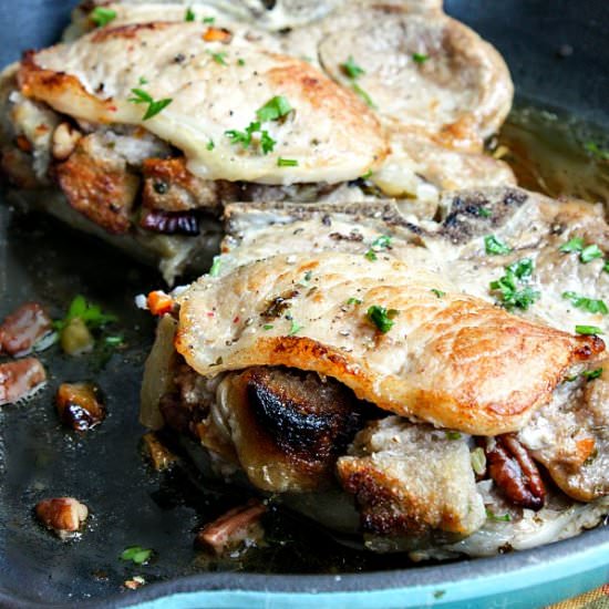 Apple Pecan Stuffed Pork Chops