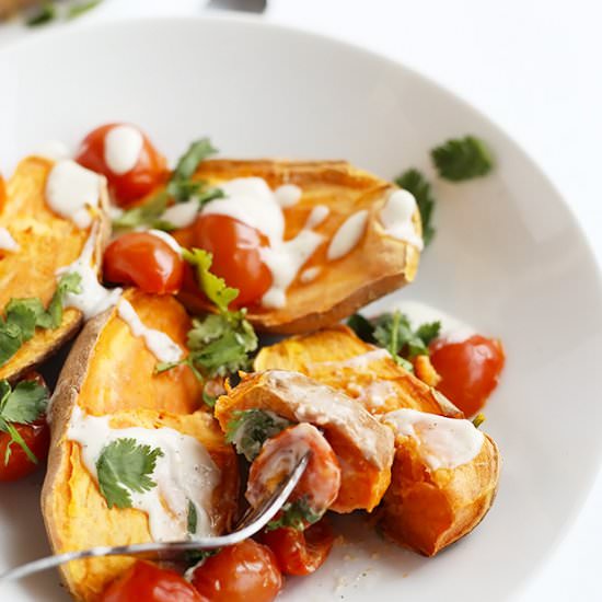 Sweet Potatoes with Lime Tahini