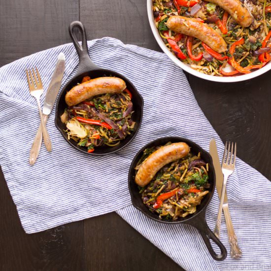 One Pot Paleo Sausage and Slaw Skillet
