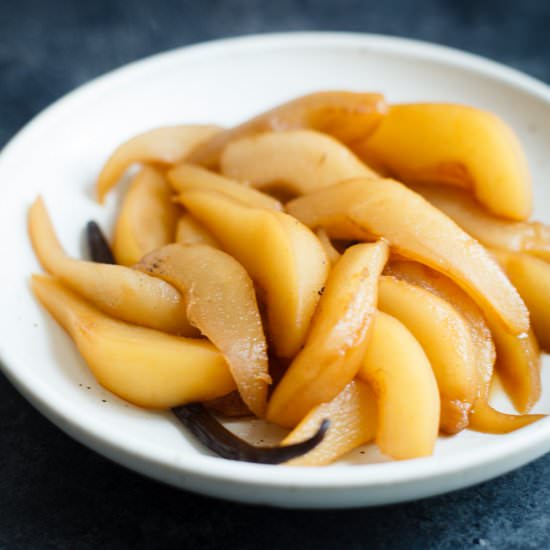 Spiced Chai Poached Pears