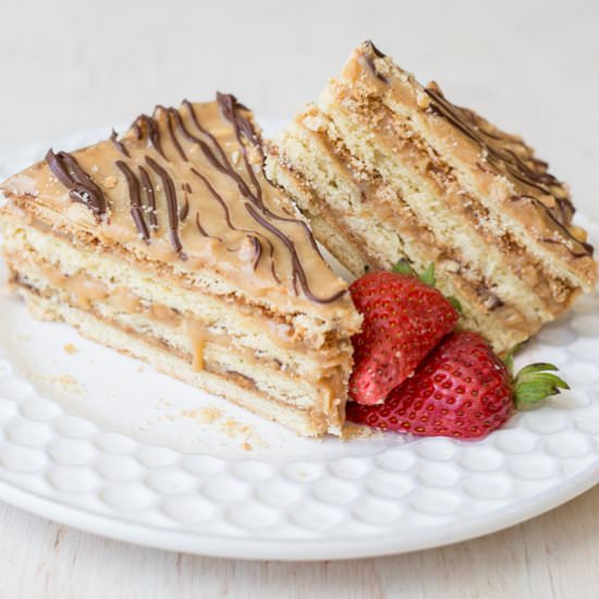 Layered Snickers Cake