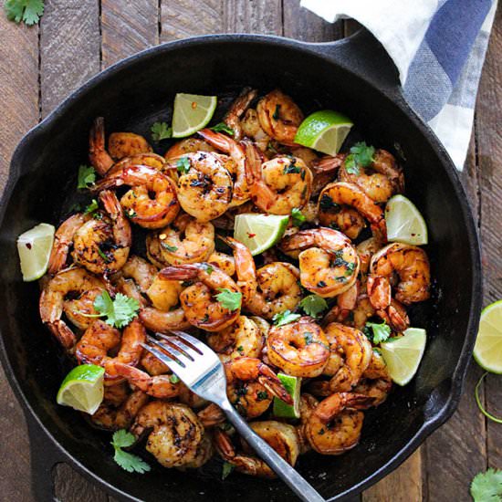 Cilantro Lime Honey Garlic Shrimp