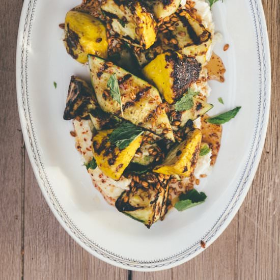 Grilled Zucchini with Honey&Barley