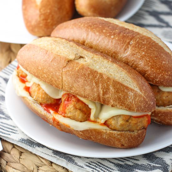 Buffalo Chicken Meatball Subs