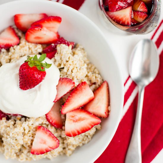 Strawberries & Cream Steel Cut Oats