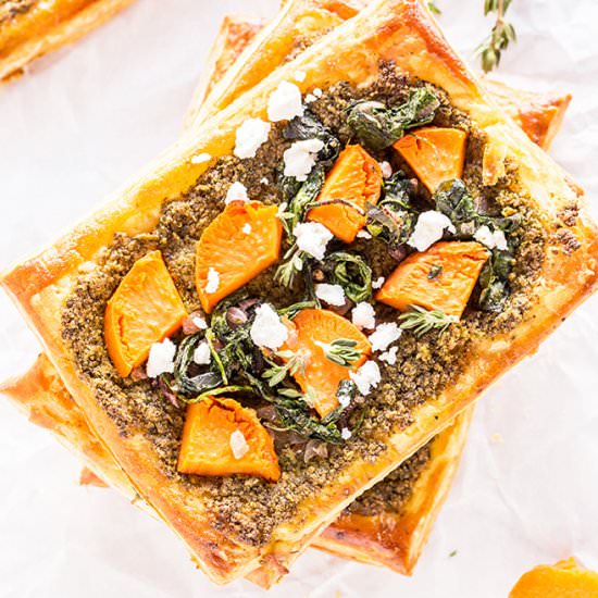 Sweet Potato Pesto Tart