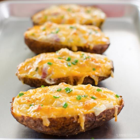 Cheddar Bacon Twice Baked Potatoes