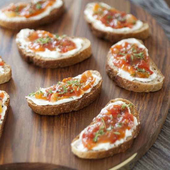 Whipped Feta & Tomato Jam Tartines