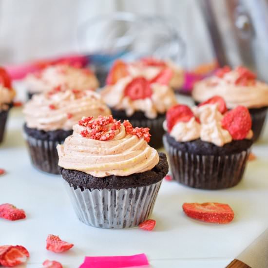 Beet Berry Chocolate Cupcakes