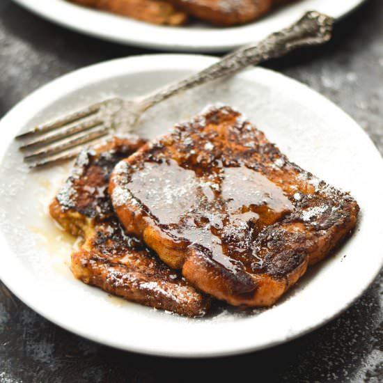 Pumpkin Pie French Toast with Kahlú