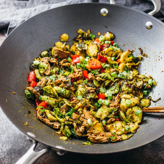 Chili-ginger brussels sprouts