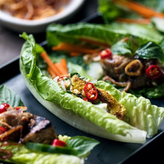 Chicken Satay Lettuce Wraps