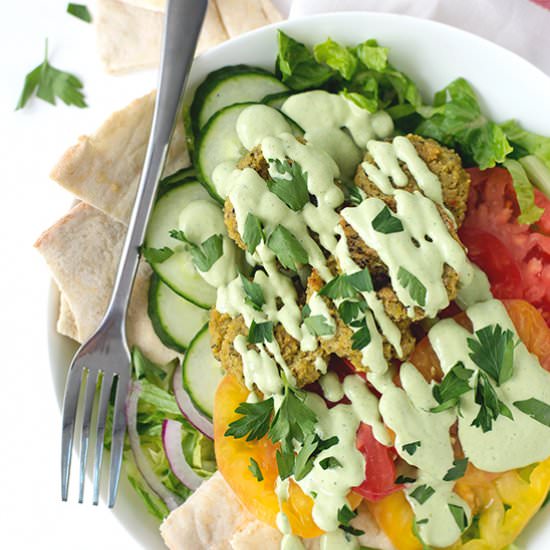 Falafel Salad with Tahini Dressing