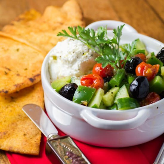 Whipped Feta Greek Salad Spread